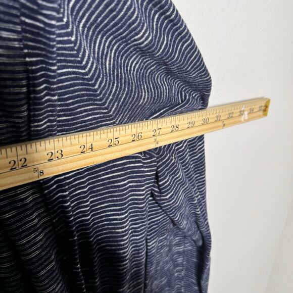 Talbots 2X Open Front Cardigan Navy Blue White Stripe 100% Cotton Lightweight - Picture 3 of 7